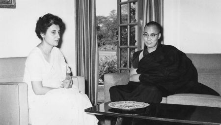 Dalai Lama With Indira Gandhi 1966