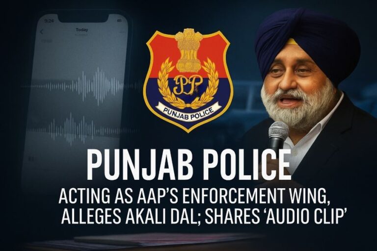 Sukhbir Singh Badal shares alleged leaked audio clip accusing Punjab Police of acting as AAP’s enforcement wing during polls