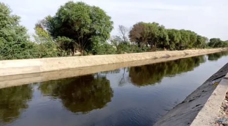 Gang Canal in Sriganganagar carrying water diverted from Harike headworks in Punjab
