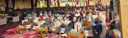 Large gathering of Punjab power engineers attending the protest meeting in Patiala.