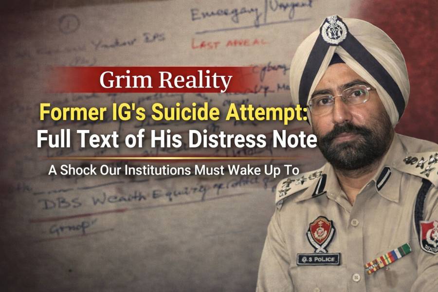 Former Punjab IG distress note and portrait — full text of his suicide attempt note published in public interest