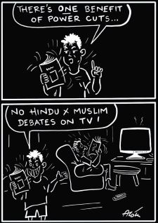 Cartoon on relief from TV debates