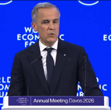 Mark Carney speaks at the World Economic Forum in Davos