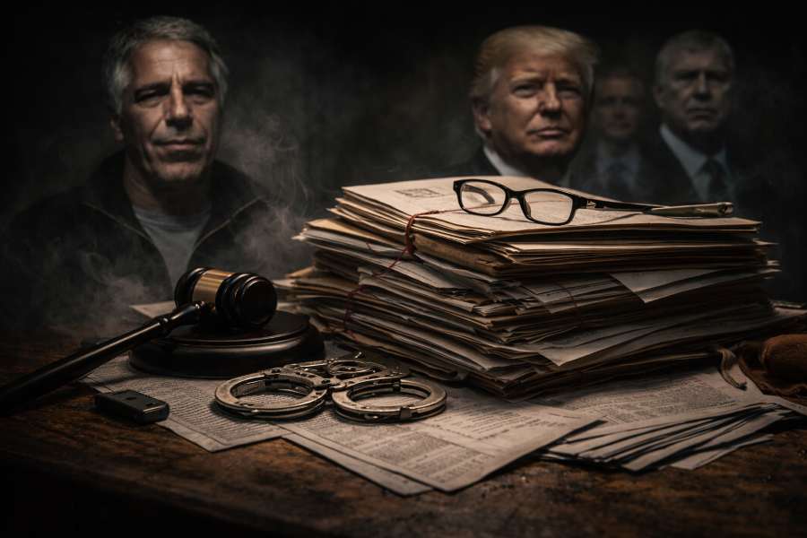 Stacked legal files symbolising power, secrecy and accountability