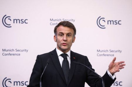 Emmanuel Macron addresses MSC gathering