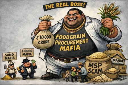 Illustration showing foodgrain procurement dominating other mafias