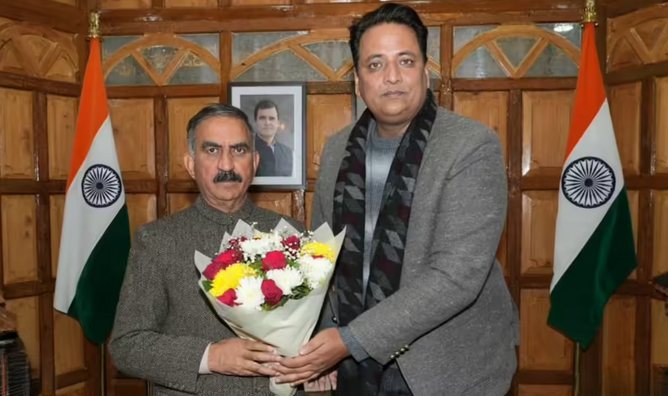 Anurag Sharma with Himachal CM Sukhu