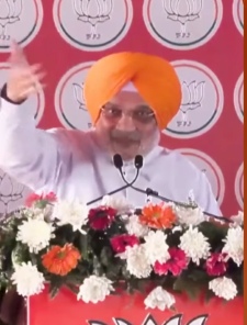 Amit Shah addressing BJP rally in Moga