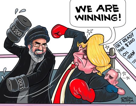 Iran US conflict cartoon